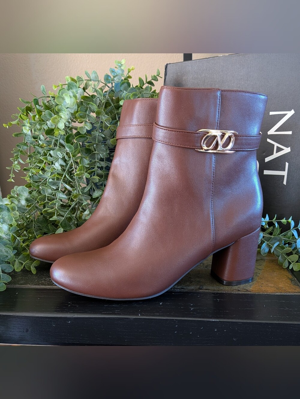 NWT! Naturalizer Lottie Ankle Booties in CAPPACINO Size 9.5
